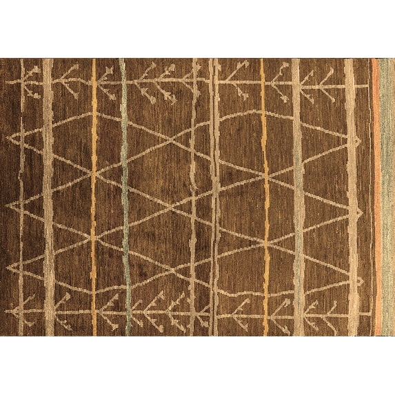 Ahgly Company Indoor Rectangle Oriental Brown Industrial Area Rugs, 2' x 3'