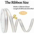 thumbnail image 2 of Gold Edged Polyester Ribbon White 3/8 inch(10mm) about 24.06 Yards(22m)/Roll, 2 of 9