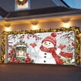 thumbnail image 3 of Fsddascl 7 x 16 Ft Christmas Garage Door Cover, Christmas Snowman Large Garage Door Banner, Xmas Snowflake Botanical Poinsettia Hanging Garage Mural Background for Indoor Outdoor Xmas Party Supplies, 3 of 9