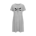 thumbnail image 5 of Wancir Women's Soft Dragonfly Print Lounge Dress, Plus Size Short Round Neck Nightdress, 5 of 5
