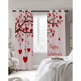 thumbnail image 2 of Pink Valentine's Day Blackout Curtains for Bedroom 45 Inch Length 2 Panels Set, Watercolor Love Tree Branches Romantic Thermal Energy Saving Window Treatment Curtains Blackout Drapes 52"x45", 2 of 8