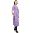 thumbnail image 3 of Atasi Ethnic Women's Purple Cotton Embroidery A-Line Straight Kurti Clothing-22, 3 of 5