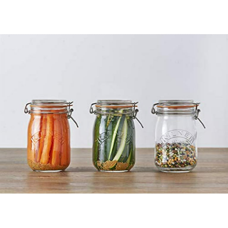 Kilner Glass Clip Top Square Spice Jar, Clear - 2 oz