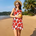 thumbnail image 3 of Fotbe Hand Drawn Tomatoes Vestido de Verano sin Mangas para Mujer – Vestido Midi Línea A, Estilo Camiseta Floral, Vestido Playero Casual y Fluido, 3 of 7