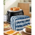 thumbnail image 4 of Navy Blue Coastal Beach Small Toaster Cover 2 Slice, Kitchen Appliance Covers, Nautical Starfish Coral Vintage Wooden Toaster Oven Cover with Loop, Bread Machine Cover Polyester Dust Cover Protection, 4 of 4