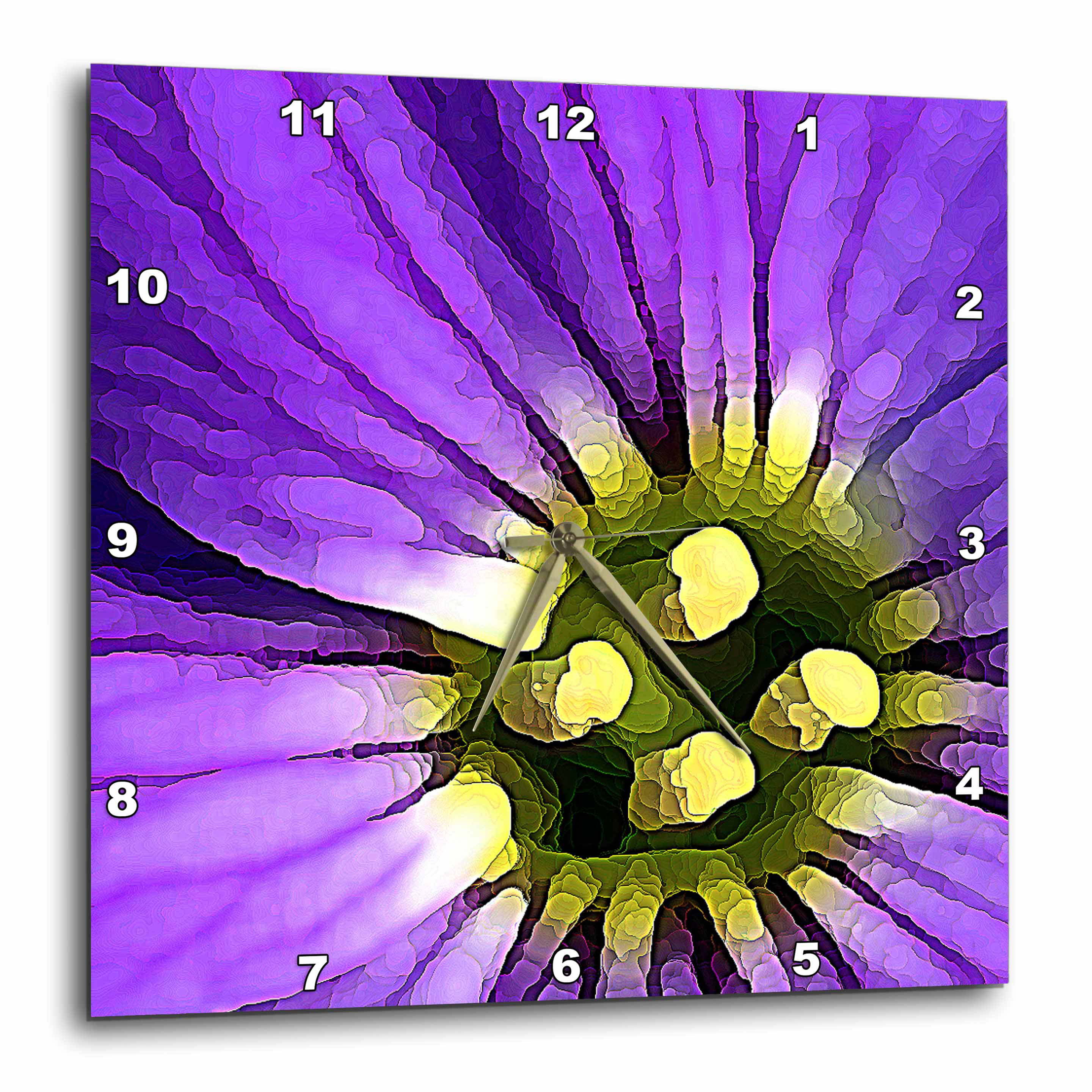 10 by 10-Inch 3dRose dpp_13905_1 Wall Clock Yellow Lotus Flower