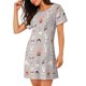 thumbnail image 2 of Easygdp Various Rabbits Camisón de manga corta para mujer, informal, estampado, 2 of 6