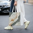 thumbnail image 6 of Canvas Bag Tote Bag Shopping Bag 16×15in Can Be Carried By Hand And Can Be Used For Daily Travel Such As Shopping And Going To Work Gainsboro Marble_4, 6 of 8