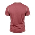 thumbnail image 6 of Ceisia Men's Contrast Stitch Crew Neck Short Sleeve T-Shirt Multi-Color Pack Red XL Gifts for Father, 6 of 8