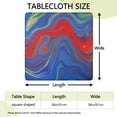 thumbnail image 2 of Blue Red Gold Marble Pattern Square Fitted Tablecloth with Elastic Edge,Square Table Cover,Washable Elastic Table Cover for Home Kitchen Party Decor 36"x36", 2 of 6