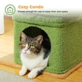 thumbnail image 6 of Pefilos 27" Cat Tree Tower for Indoor Cats with Scratching Posts, Climbing Cute Cat Condo, Cat Tree House, Green, 6 of 7