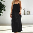 thumbnail image 7 of Fgvctg Womens Backless Cami Dress Flowy Solid Color Spaghetti Cami Dresses Oversized Sleeveless Beach Long Dresses Summer Long Sundress with Back Tie Fashion Outfits Black 2XL, 7 of 7