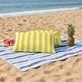thumbnail image 6 of 2 Pack Outdoor Waterproof Throw Pillow Covers,Minimalist Modern Yellow White Stripe Decorative Patio Pillowcases for Chair Couch Sofa 20x12in, 6 of 9