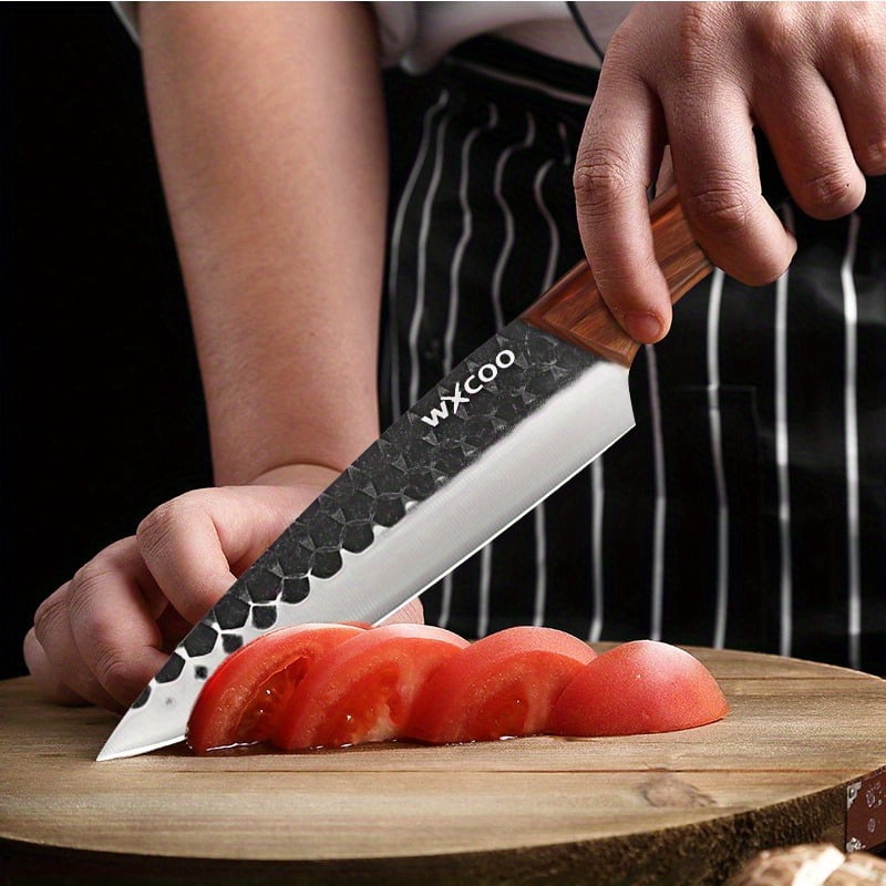 1-3PCS High Carbon Steel Boning Knife with Knife Sheath Sharp Kitchen Chef Knife Multipurpose Utility Knife for Cooking Fruit Vegetable Fish Meat Hand Forged Handmade Wood Handle Barbecue Cleaver