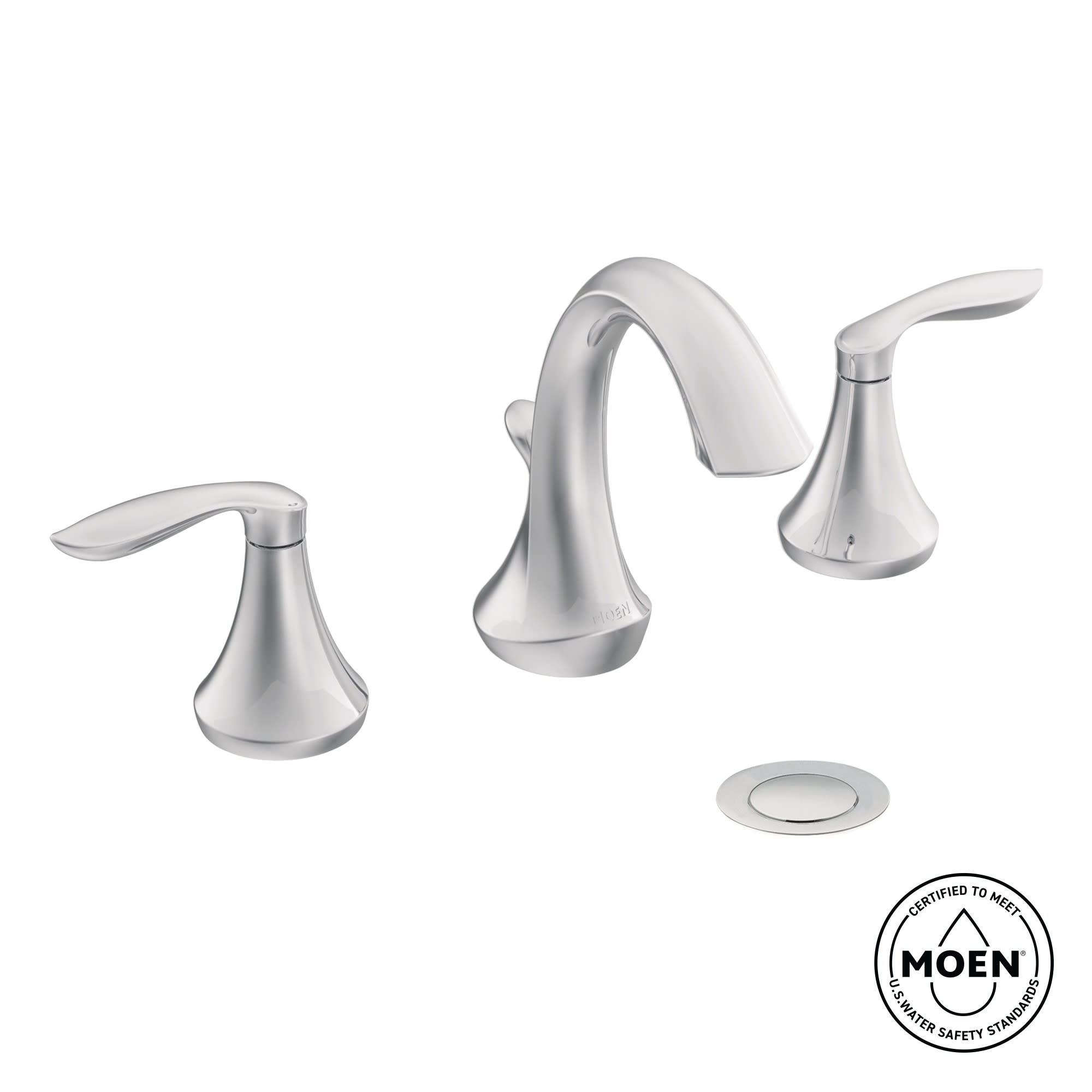 Moen Eva Brushed Nickel Two-Handle High Arc Widespread Bathroom Sink Faucet for 3-Hole Setups with Valve Included, TV6420BN