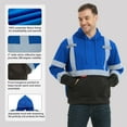 thumbnail image 2 of ProtectX Hi Vis Safety Hoodie for Men Women, Class 3 Reflective High Visibility Sweatshirt with Large Pocket, Long Sleeve Hooded Drawstring Pullover for Work & Construction, Blue, 3X-Large, 2 of 8