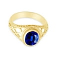 thumbnail image 3 of AFFY Celtic Lady's Simulated Blue Sapphire Ring In 14K Yellow Gold Plated 925 Sterling Silver Jewelry for Ladies, Ring Size 11, 3 of 4