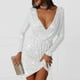 thumbnail image 2 of Vestido de manga larga sexy con costuras de lentejuelas sólidas para mujer Fridja nbo1360, 2 of 8