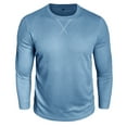 thumbnail image 5 of ASDFVBKG Crewneck Sweatshirt for Men Waffle Long Sleeve Comfy Quilted Tee Shirts Trendy Casual Pullover Loose Fit Tops Solid Color Relaxed Fit Outfits Blue 2XL, 5 of 6