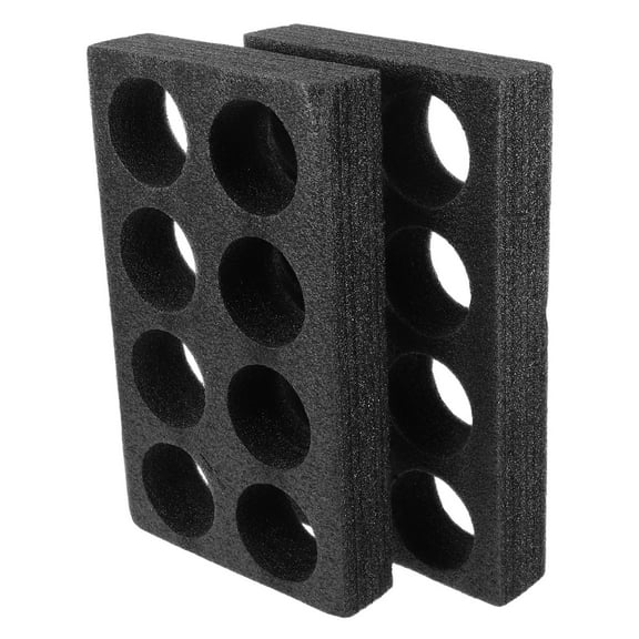 Minkissy 2-Pack Black Foam Cup Holder Plates for Takeout Mugs, Drink Containers, and Beverage Cups