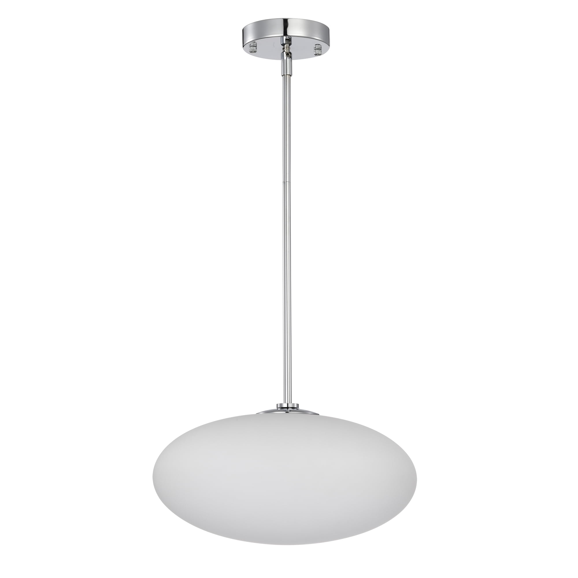 Livia 13.8 in. 1-Light Indoor Chrome Finish Pendant Light
