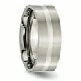 thumbnail image 4 of Titanium Sterling Silver Inlay Flat 8mm Brushed Band, 4 of 9