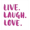 thumbnail image 3 of Ambesonne Live Laugh Love Duvet Cover Sets, Happy Life Message, 2-Queen, Fuchsia White, 3 of 7
