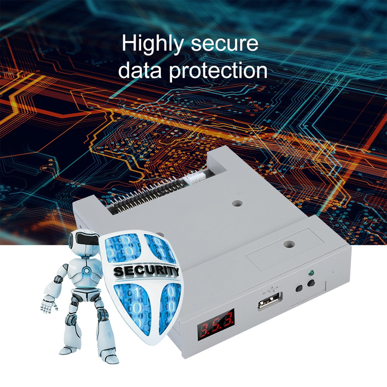 Floppy Drive Emulator, White Security Floppy USB Emulator, For Industrial Control Equipment
