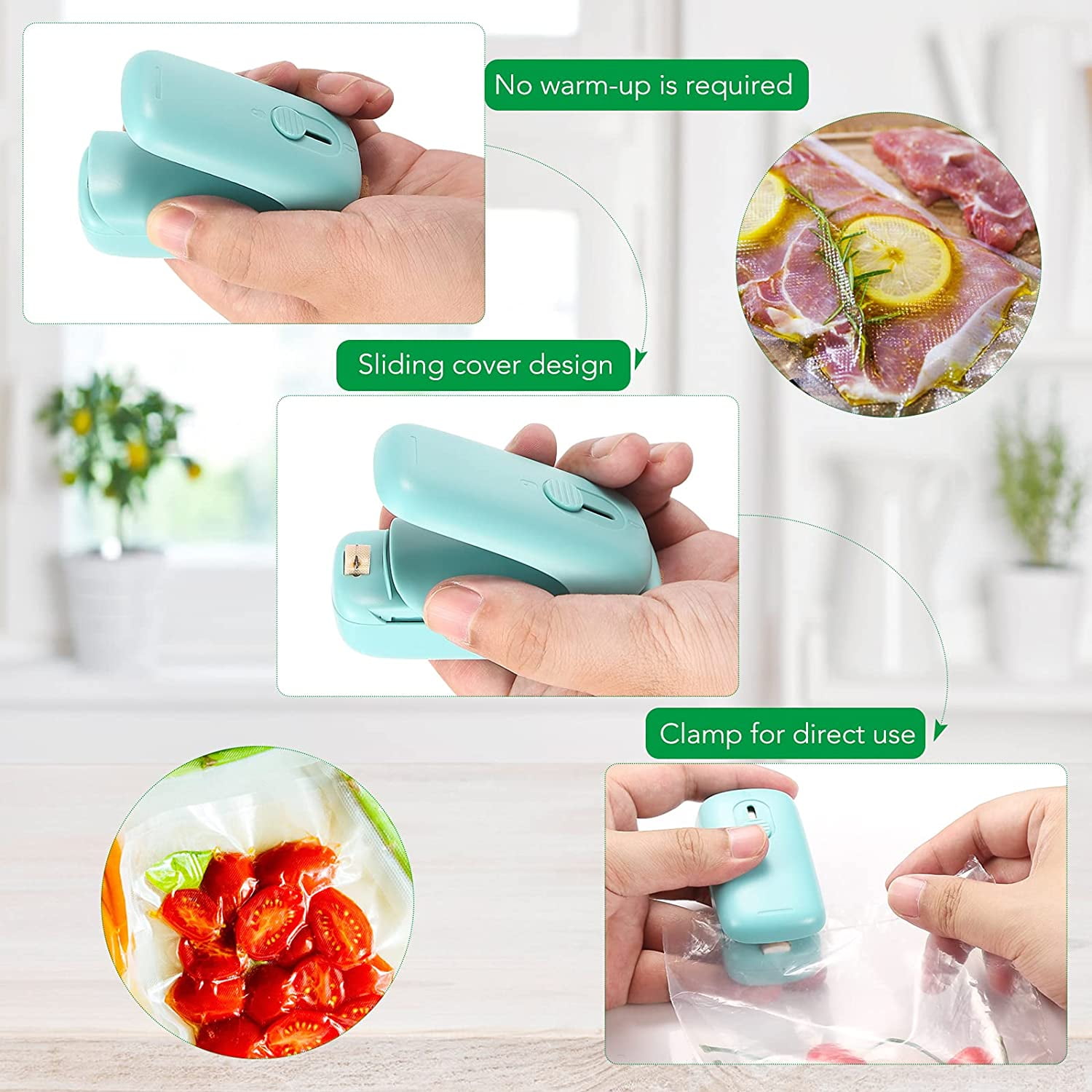 Mini Scelleuse Thermique Portable 5 Niveaux - Machine à Sceller Sacs Plastique Rechargeable Machine à Sceller Les Sacs