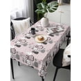 thumbnail image 2 of Easter Rabbit Rectangle Tablecloth, Cartoon Cute Bunny Sketch on Pink Waterproof & StainResistant Tablecloth, Washable Oil-proof Table Cover for Dining/Party/Wedding/Camping/Buffet 54x108 In, 2 of 9