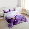 thumbnail image 3 of Manfei Purple Marble Bedding Comforter Set 2pcs, Abstract Watercolor Art Twin Comforter Sets, Marbling Stone Pattern Bedding Set, Luxury Bedroom Decor, 3 of 8