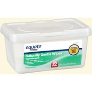 Equate Naturally Gentle Unscented Wipes Tub, 80 Count