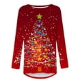 thumbnail image 3 of Christmas Tree Graphic Sweatshirt for Women Long Sleeve Pullover Holiday Tunic Tops Winter Casual Crewneck Sweater, 3 of 4
