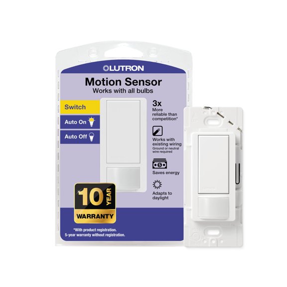 Interruptor de luz con sensor de movimiento Lutron Maestro MS-OPS2-WH blanco