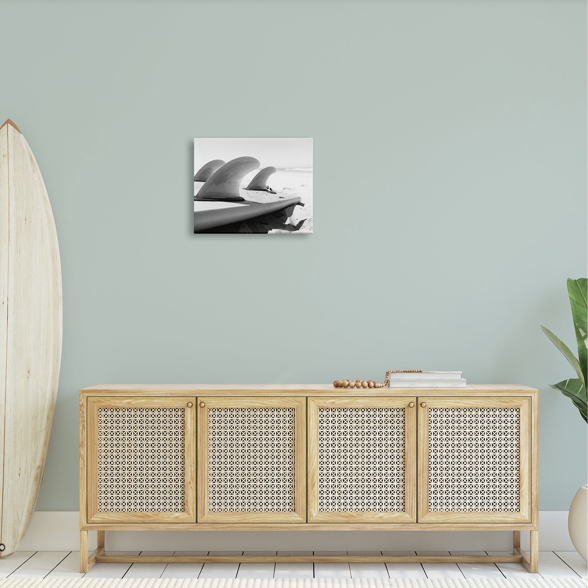 Stupell Industries Surfboard Fins Beach Sports Photography Ocean Coast Photograph Gallery Wrapped Canvas Print Wall Art, Design by Two Smart Blondes