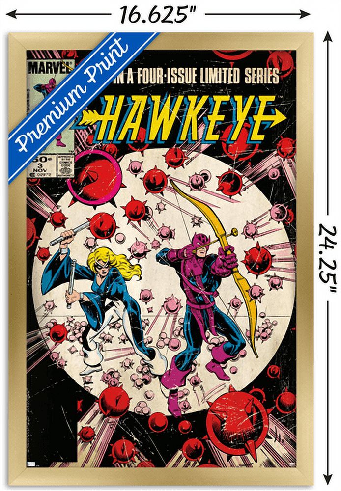 Marvel Comics - Hawkeye - Cover Art Wall Poster, 14.725" x 22.375", Framed