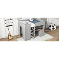 thumbnail image 5 of Full Size Wooden Loft Bed with Built-in Wardrobe, Desk, Storage Shelves & Drawers - Grey, 5 of 9