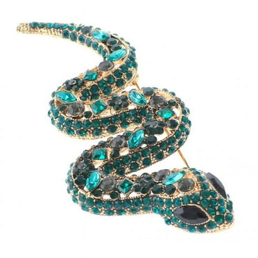Large Crystal Snake Brooch