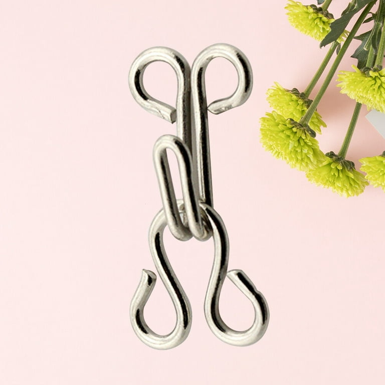 50pc Metal Hook Button Hooks and Eyes Closure Buckle Sewing Handcraft Tools for Collar Pants Coat (Silver), Size: 0.79 x 0.39 x 0.39