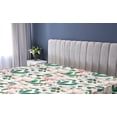 thumbnail image 5 of Ambesonne Magnolia Flowers Fitted Sheet, Spring Color Bloom, Twin XL Size, Forest Green Soft Pink, 5 of 5