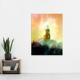 thumbnail image 2 of Lighthouse in the Fog Watercolour Painting Soft Atmospheric Light Coastal Landscape Extra Large XL Wall Art Poster Print, 2 of 3