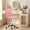 Pink, variant on Chenshuoo Armless Vanity Office Chair with Wheels, Small Cute Makeup Desk Chair Ribbed Leather Swivel Computer Task Chair (Light Gray)