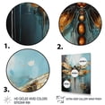 thumbnail image 3 of Designart "Amber Creature Teal Damselfly Drops" Animals Floater Framed Canvas Wall Art, 3 of 7