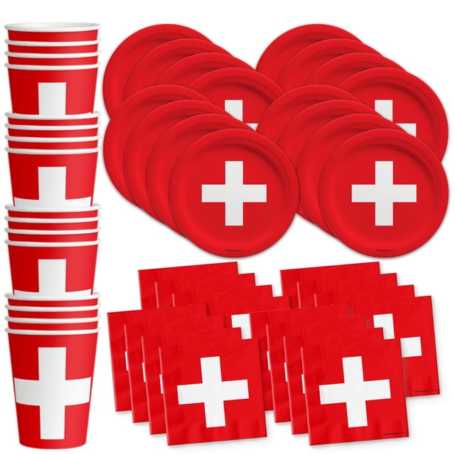 Juego de Suministros de Fiesta de Cumpleaños Suiza para 16 Unidades