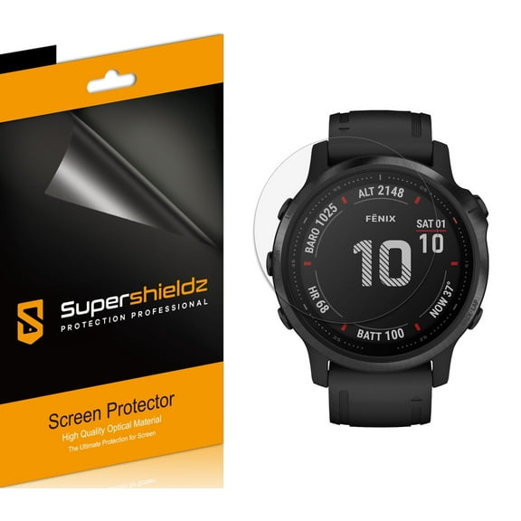 (6 Pack) Supershieldz Designed for Garmin Fenix 6S/ Fenix 6S Pro/ Fenix 6S Sapphire/ Fenix 6S Pro Solar Screen Protector, High Definition Clear Shield (PET)