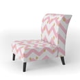 thumbnail image 2 of Designart "Pink Zigzag Chevron " Upholstered Patterned Accent Chair and Arm Chair, 2 of 5