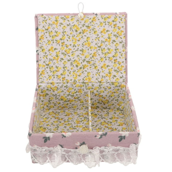 GOOHOCHY Fabric Embroidery Sewing Box Set 19.00X14.50X7.50CM