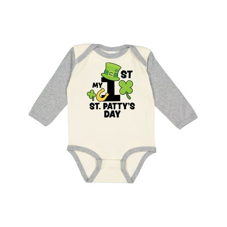 

Inktastic My 1st St Pattys Day with Shamrock Horseshoe and Hat Boys or Girls Long Sleeve Baby Bodysuit