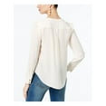 thumbnail image 2 of I.N.C Womens Lace-Up Knit Blouse, Off-White, XX-Large, 2 of 4
