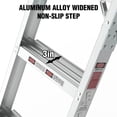 thumbnail image 5 of Aluminum Attic Ladder, 350-pound Capacity, 22 1/2" x 54" Attic Access Door, Multi-Purpose Aluminium Foldable Ladder Floor to 7-10ft Ceiling Heights, 5 of 10